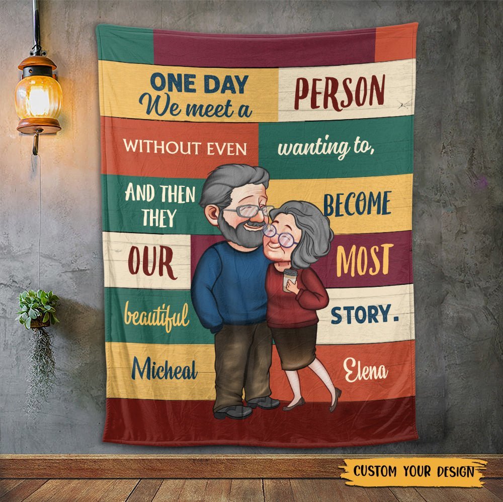 One Day We Meet - Personalized Blanket - Meaningful Gift For Valentine, For Couple - Giftago