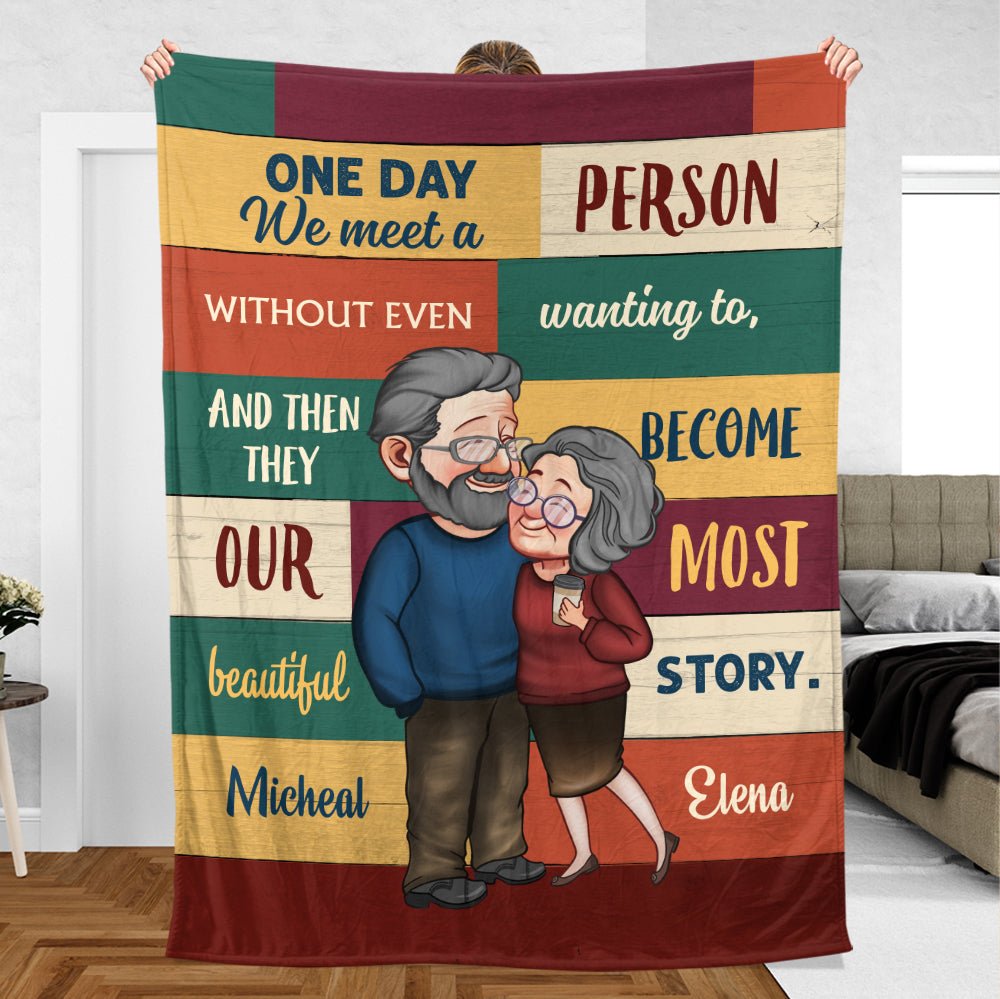 One Day We Meet - Personalized Blanket - Meaningful Gift For Valentine, For Couple - Giftago