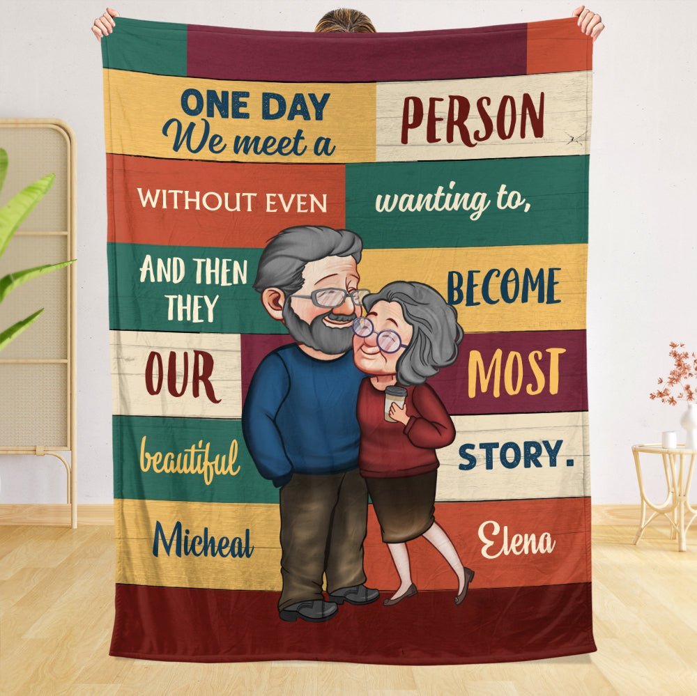 One Day We Meet - Personalized Blanket - Meaningful Gift For Valentine, For Couple - Giftago