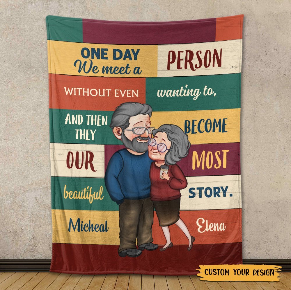 One Day We Meet - Personalized Blanket - Meaningful Gift For Valentine, For Couple - Giftago