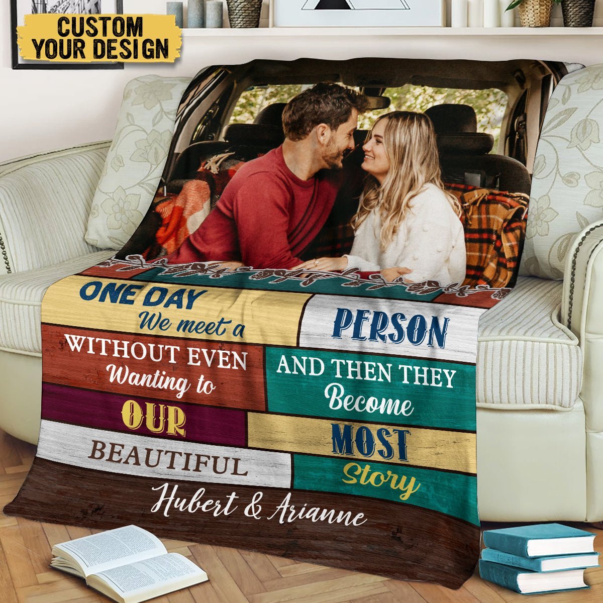 One Day We Meet Photo - Personalized Blanket - Meaningful Gift For Valentine, For Couple - Giftago