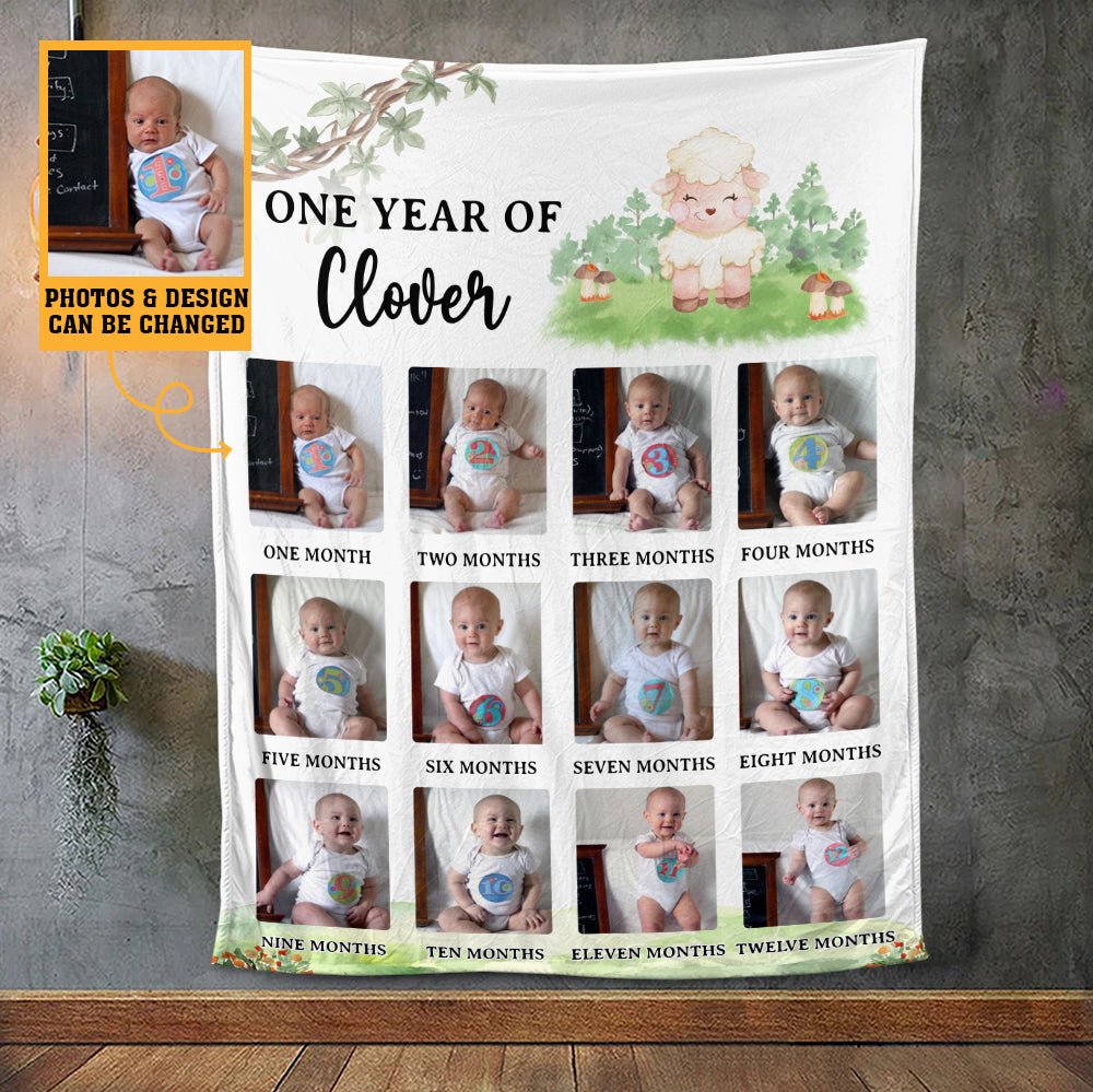 One Year Of My Baby Blanket - Personalized Blanket - Giftago
