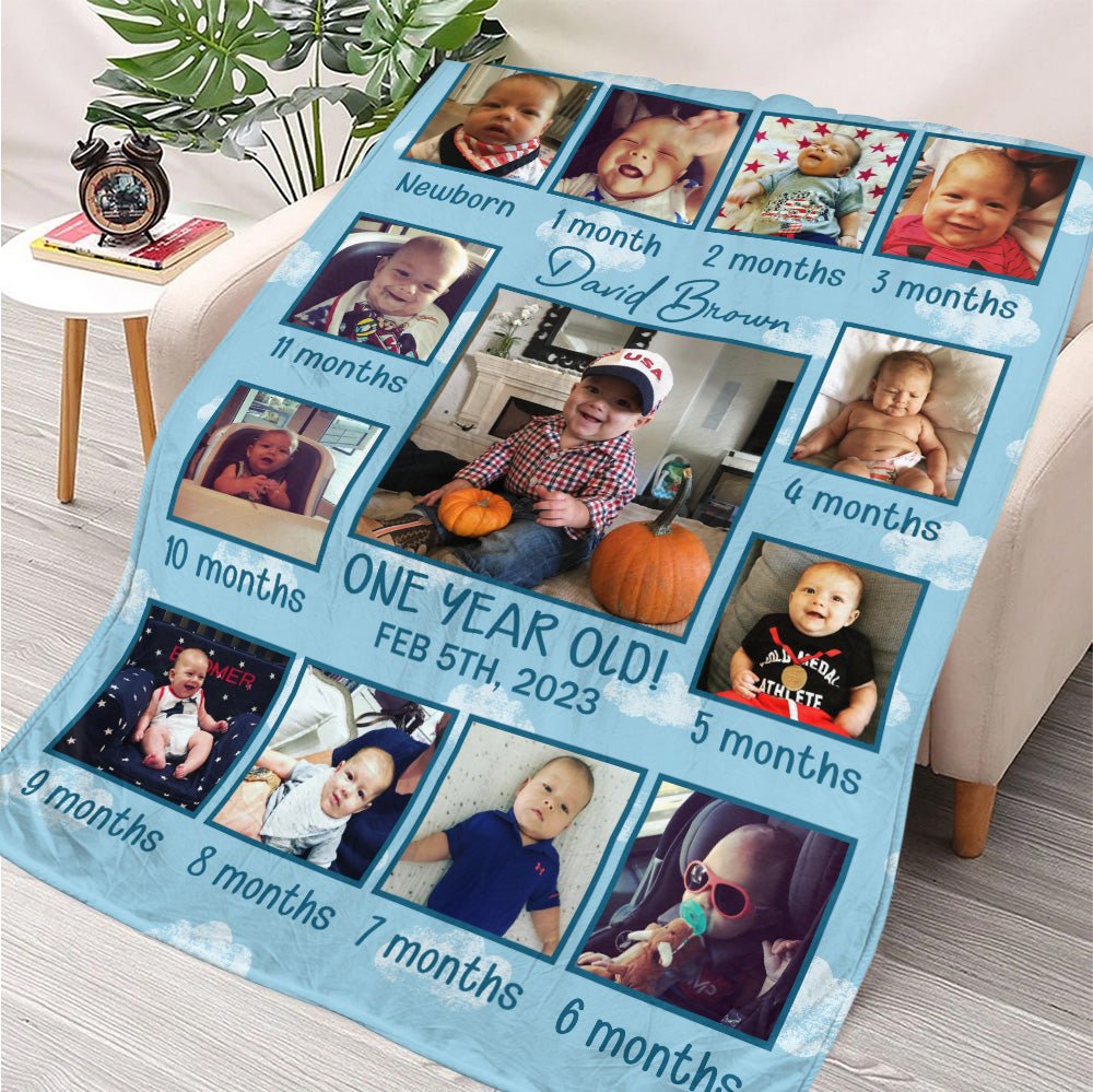 One Year Old Blanket - Personalized Blanket - Giftago