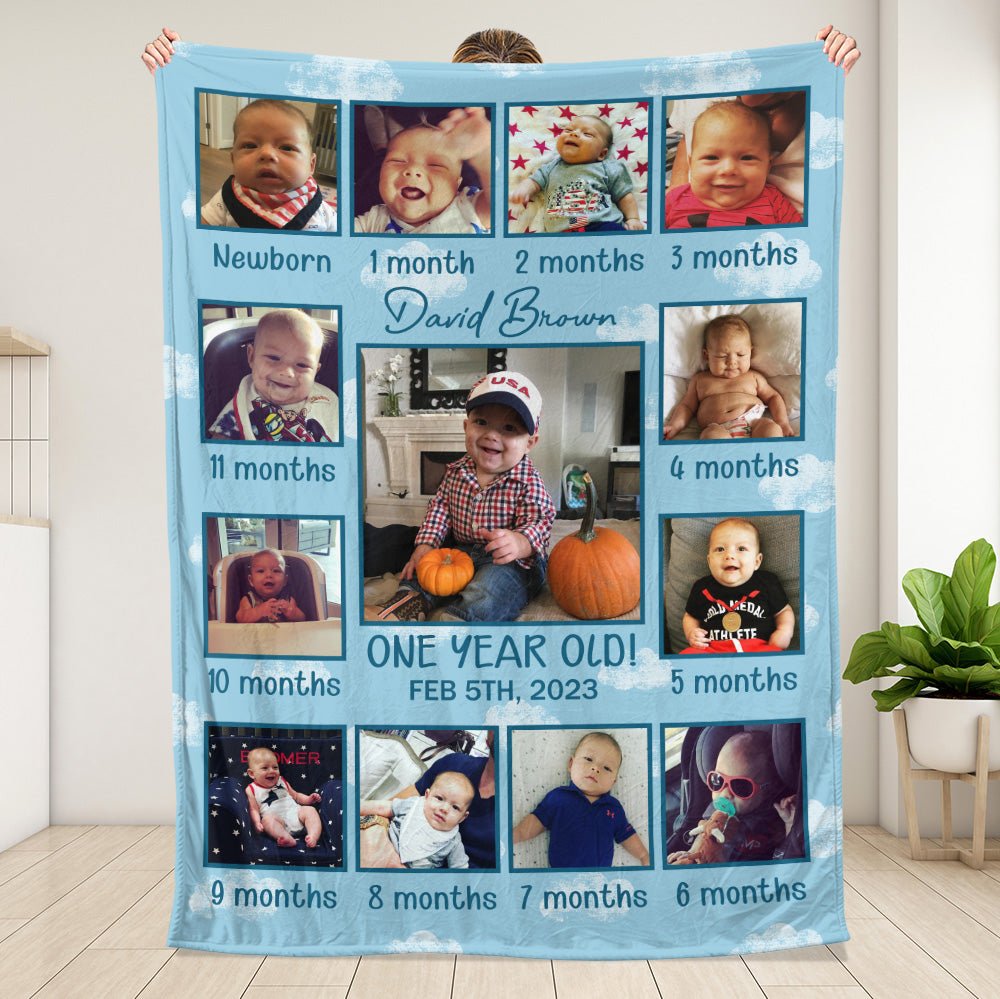 One Year Old Blanket - Personalized Blanket - Giftago