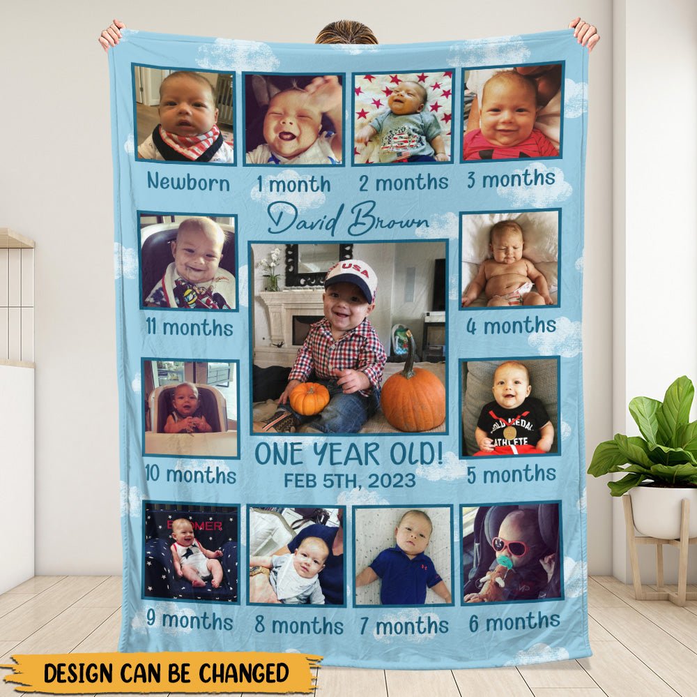 One Year Old Blanket - Personalized Blanket - Giftago