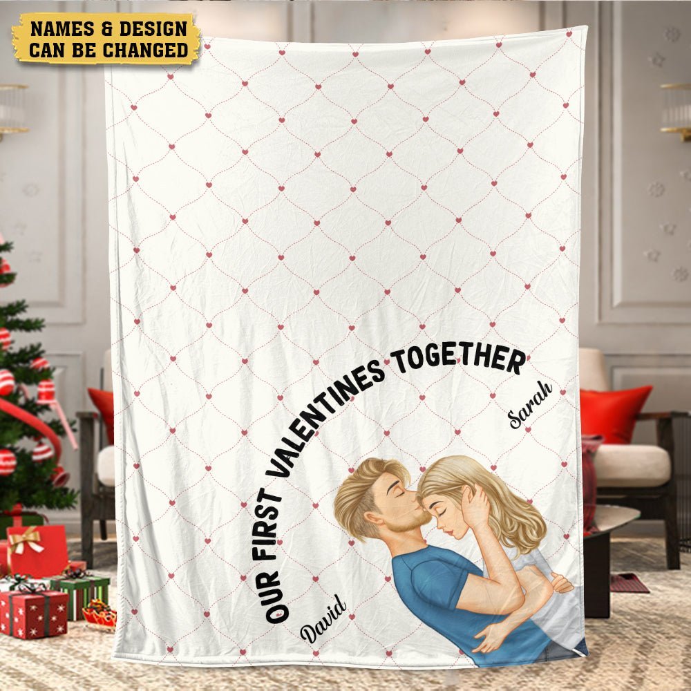 Our First Valentines Together- Personalized Blanket - Meaningful Gift For Valentine - Giftago