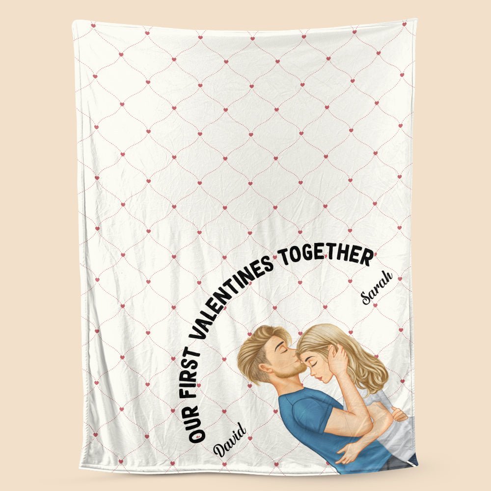 Our First Valentines Together- Personalized Blanket - Meaningful Gift For Valentine - Giftago