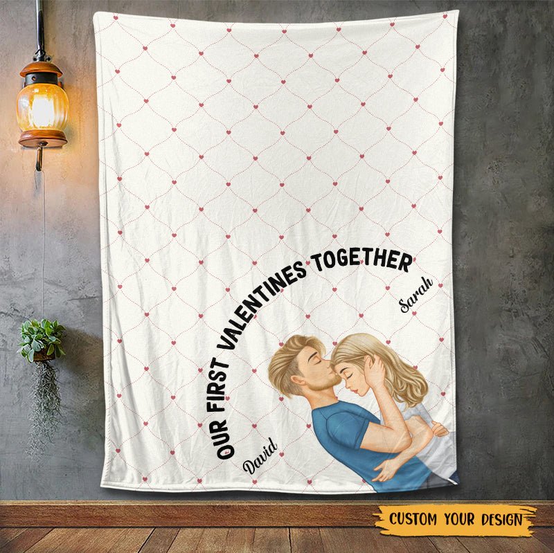 Our First Valentines Together- Personalized Blanket - Meaningful Gift For Valentine - Giftago