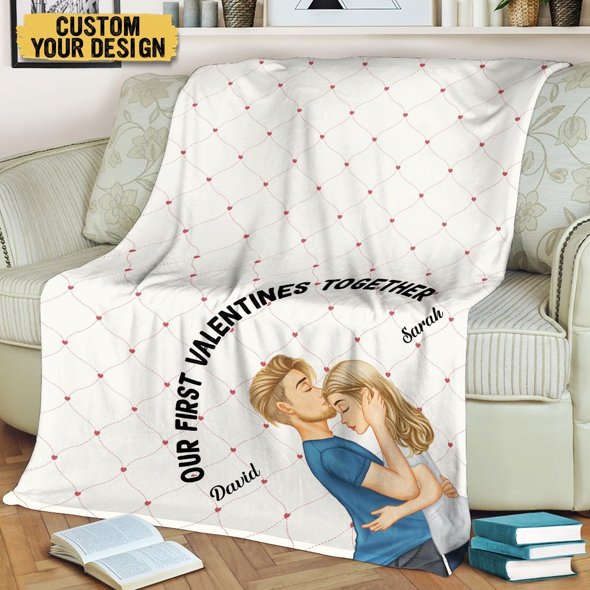 Our First Valentines Together- Personalized Blanket - Meaningful Gift For Valentine - Giftago