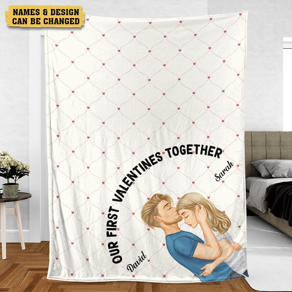 Our First Valentines Together- Personalized Blanket - Meaningful Gift For Valentine - Giftago