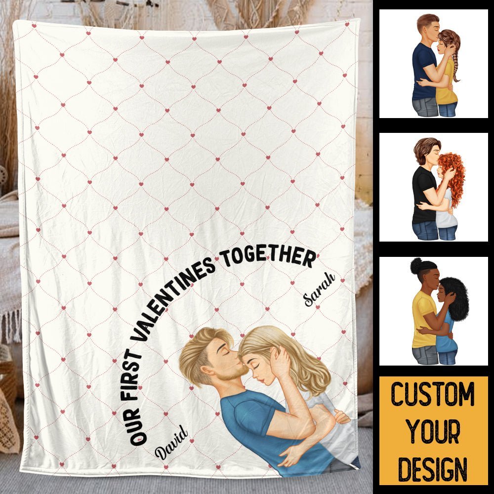 Our First Valentines Together- Personalized Blanket - Meaningful Gift For Valentine - Giftago