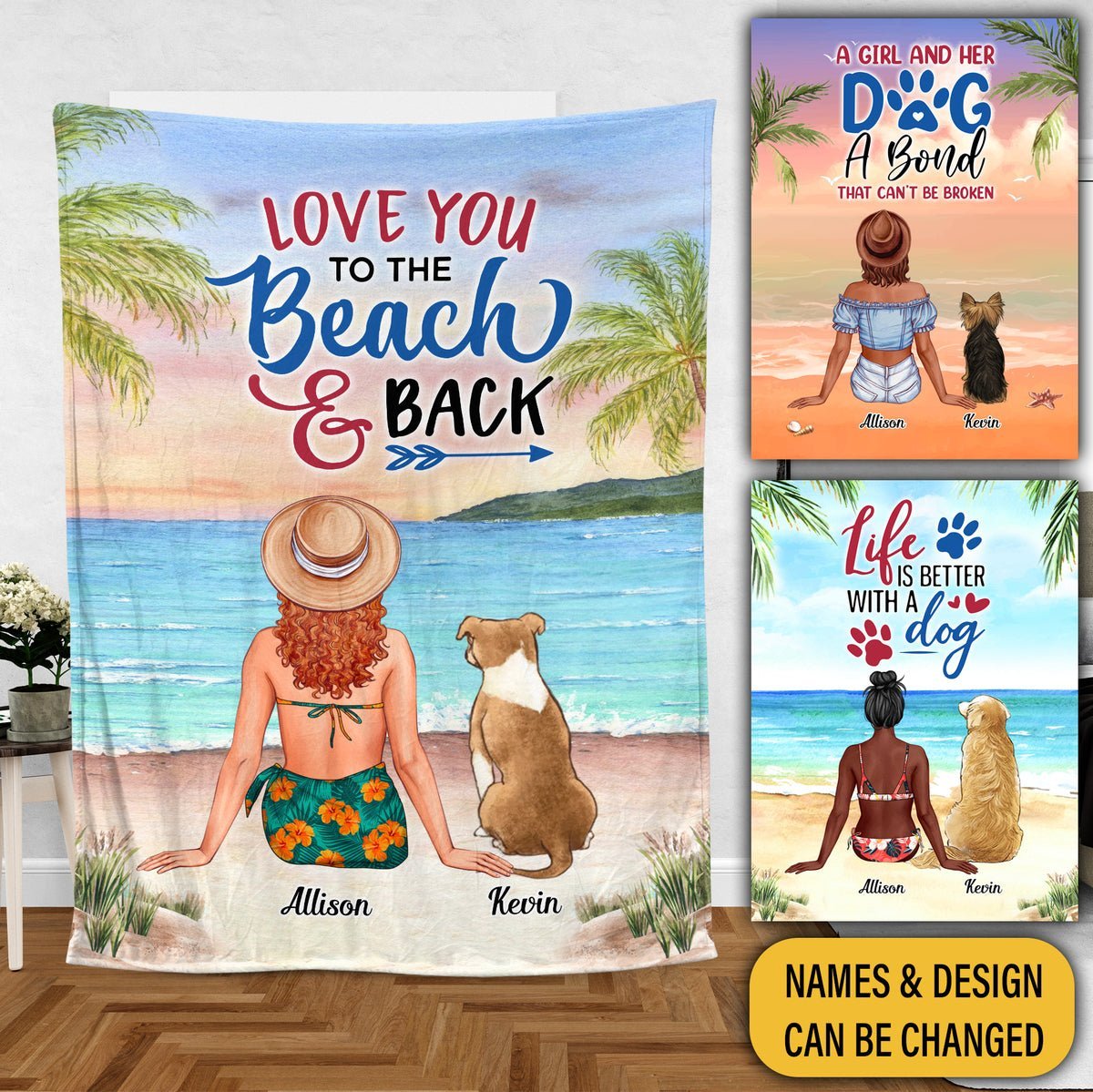 A Girl And Her Dog - Personalized Blanket - Best Gift For Summer - Giftago