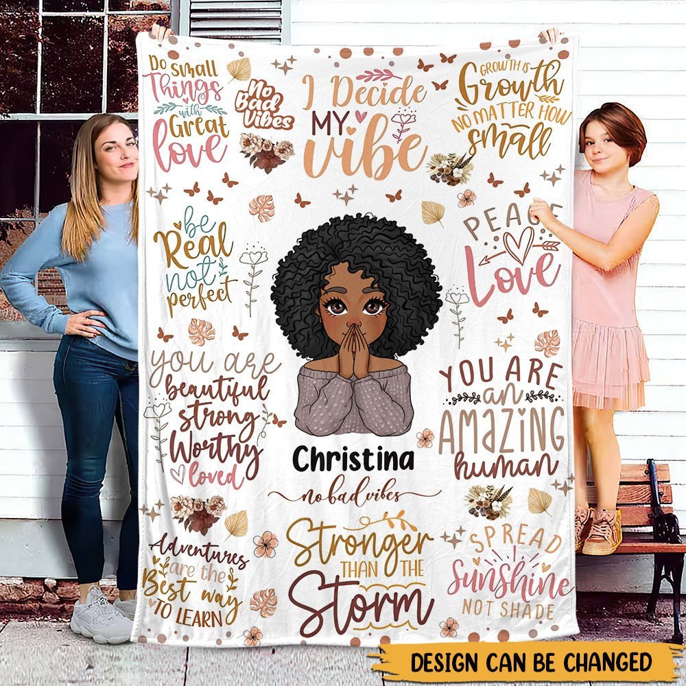 Personalized Blanket -  Black Girl Inspiration - Best Gift For Mom, Daughter, Sister, Friend, Wife - Giftago