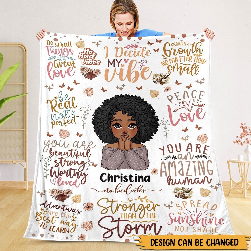 Personalized Blanket -  Black Girl Inspiration - Best Gift For Mom, Daughter, Sister, Friend, Wife - Giftago