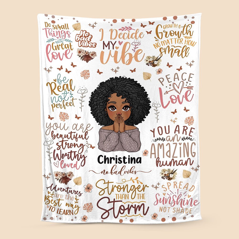 Personalized Blanket -  Black Girl Inspiration - Best Gift For Mom, Daughter, Sister, Friend, Wife - Giftago