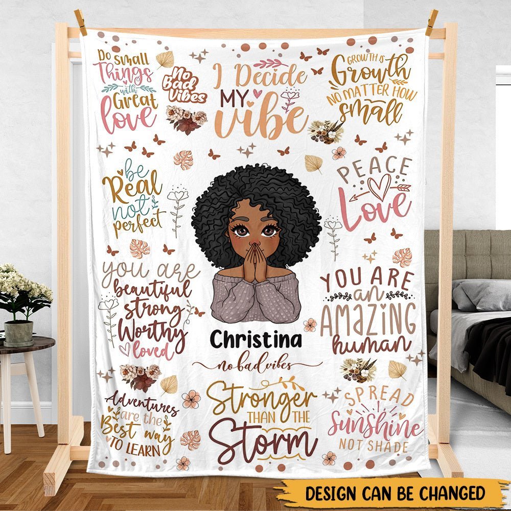 Personalized Blanket -  Black Girl Inspiration - Best Gift For Mom, Daughter, Sister, Friend, Wife - Giftago