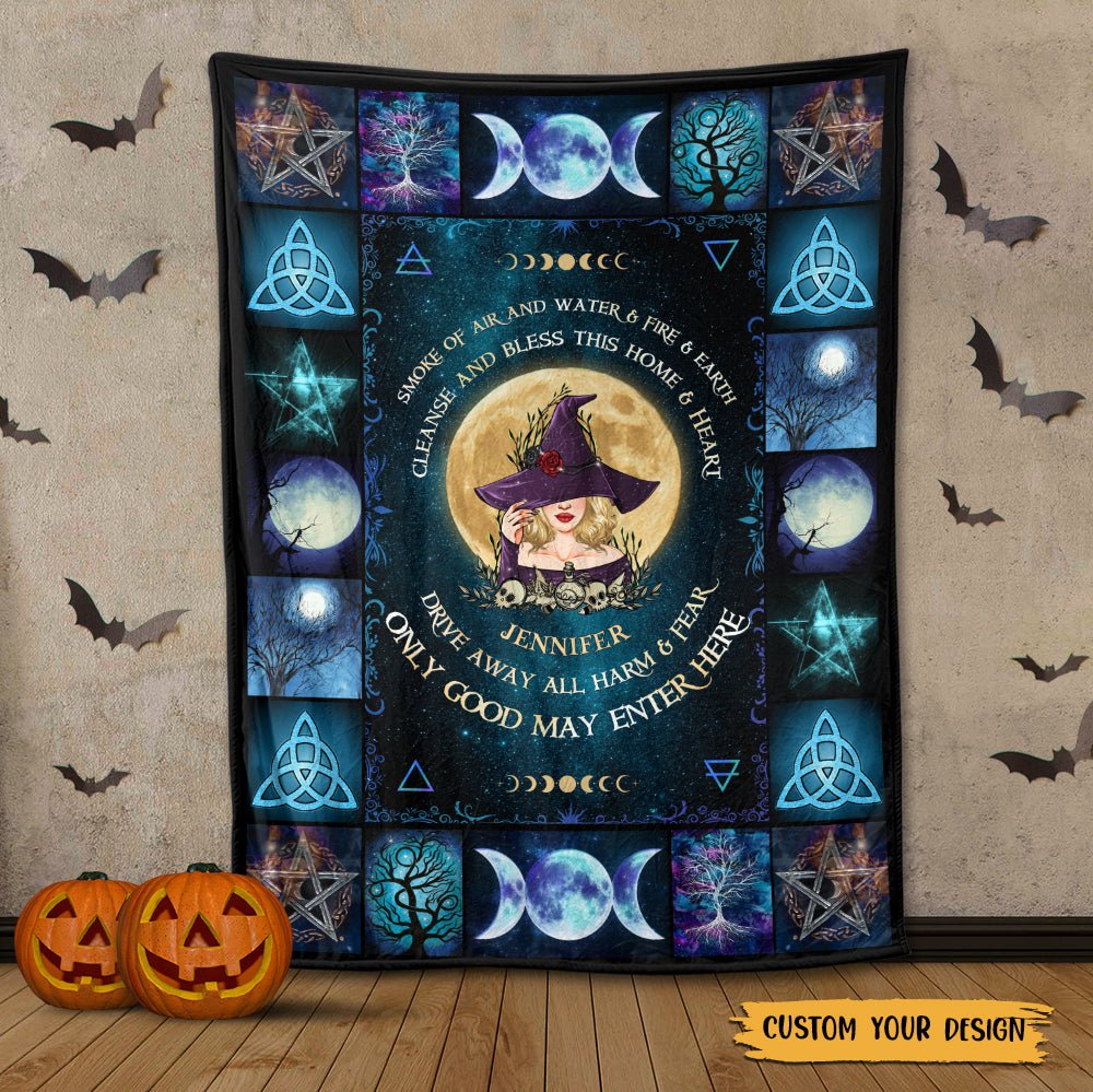 Cleanse And Bless This Home And Heart - Personalized Blanket - Best Gift For Halloween - Giftago