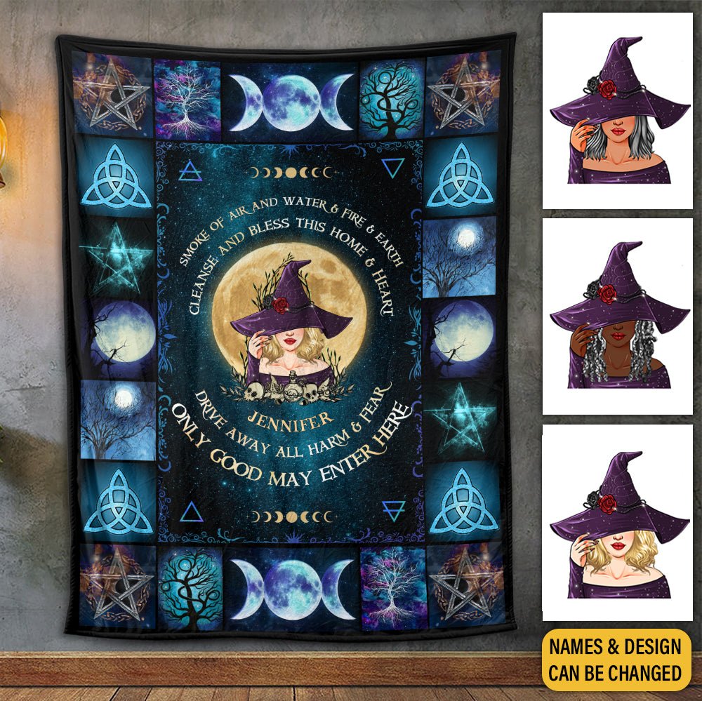 Cleanse And Bless This Home And Heart - Personalized Blanket - Best Gift For Halloween - Giftago