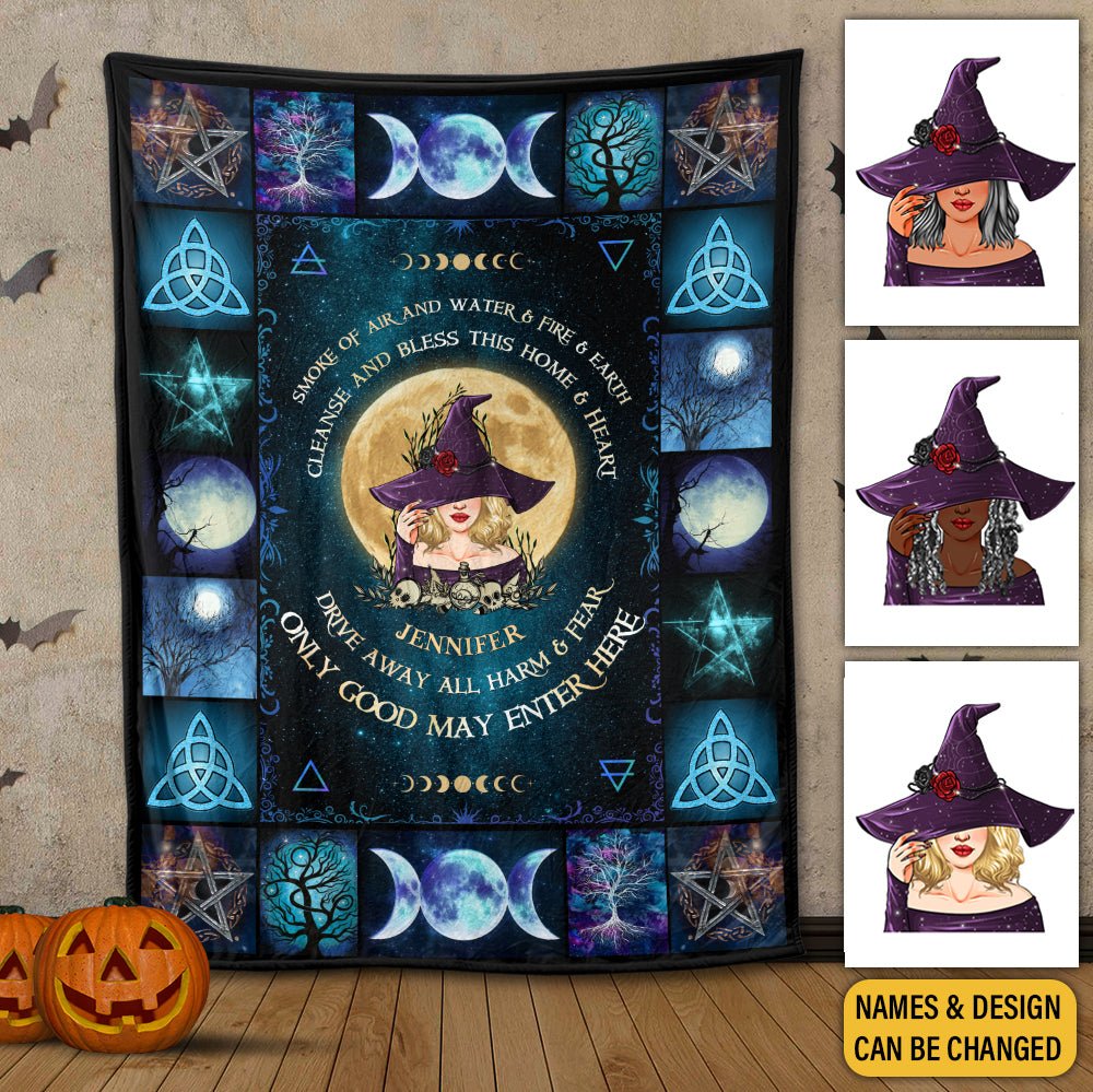 Cleanse And Bless This Home And Heart - Personalized Blanket - Best Gift For Halloween - Giftago