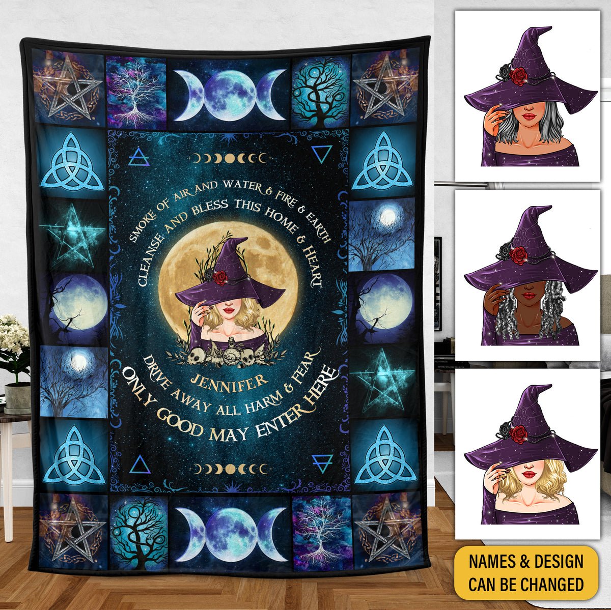 Cleanse And Bless This Home And Heart - Personalized Blanket - Best Gift For Halloween - Giftago