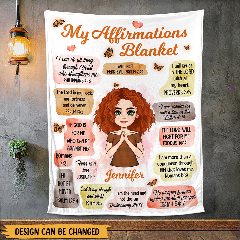 Personalized Blanket For Daughter, Grandaughter - My Affirmations (Chibi) - Meaningful Birthday Gifts - Giftago