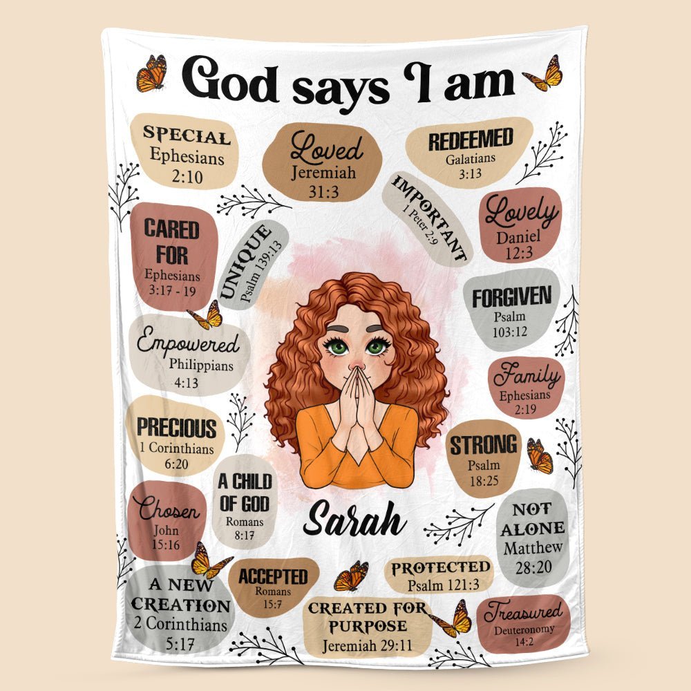 God Say I Am - Personalized Blanket - Best Gift For Mom, Daughter, Sister, Friend, Wife - Giftago
