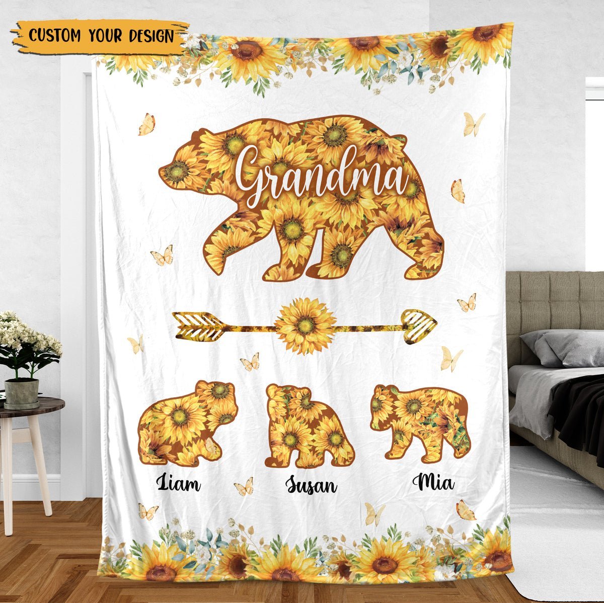 Grandma Bear - Personalized Blanket - Best Gift For Grandma - Giftago