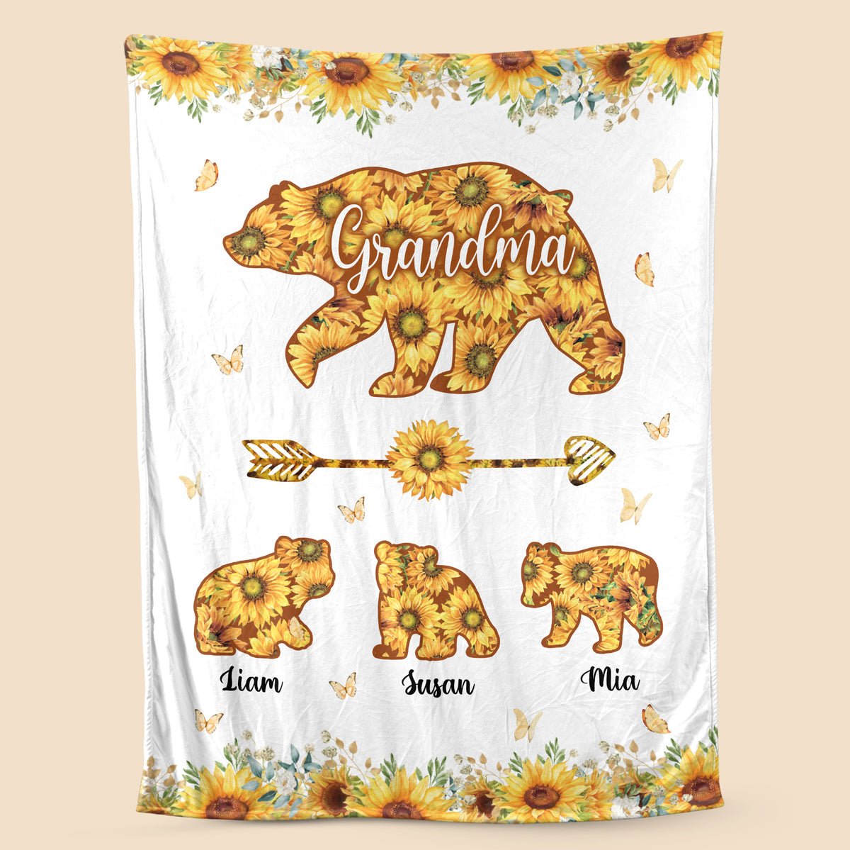 Grandma Bear - Personalized Blanket - Best Gift For Grandma - Giftago
