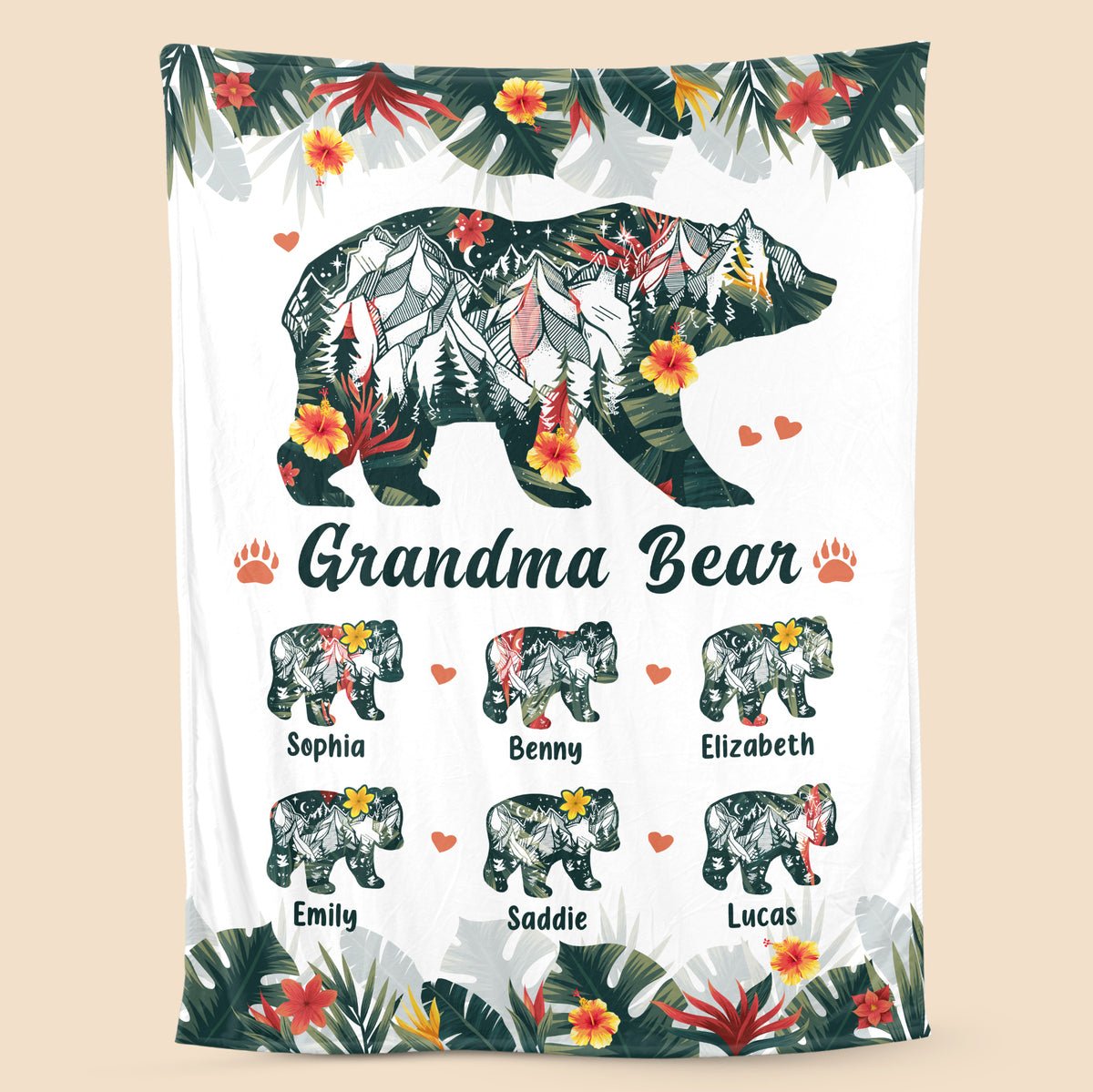 Grandma Bear (Version 2) - Personalized Blanket - Best Gift For Grandma - Giftago