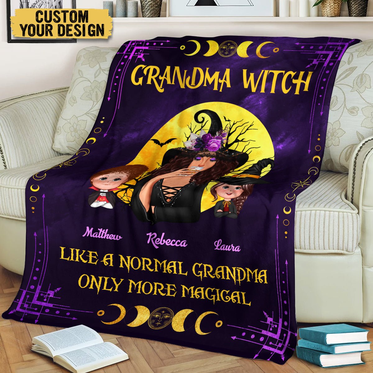 Personalized Blanket - Grandma Witch Like Normal Grandma More Magical - Best Gift For Halloween - Giftago