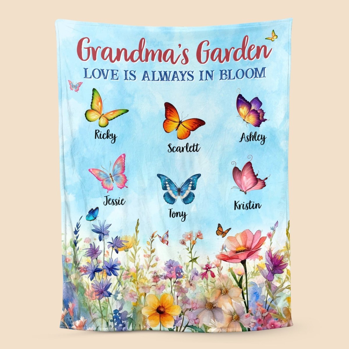 Grandma's Garden - Personalized Blanket - Best Gift For Grandma - Giftago