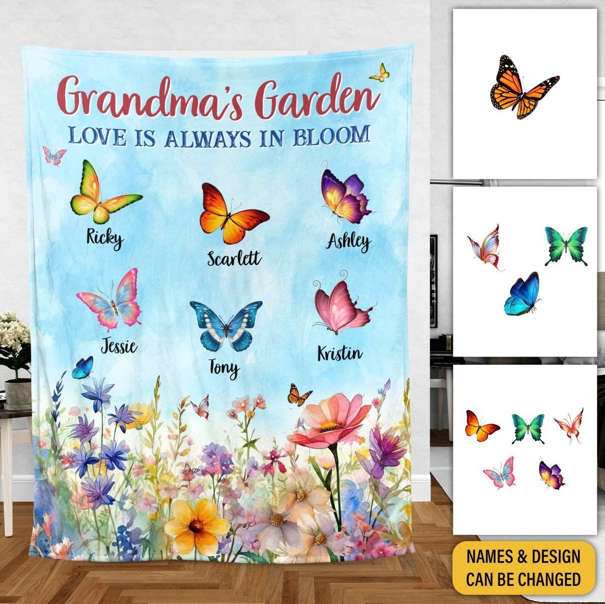 Grandma's Garden - Personalized Blanket - Best Gift For Grandma - Giftago