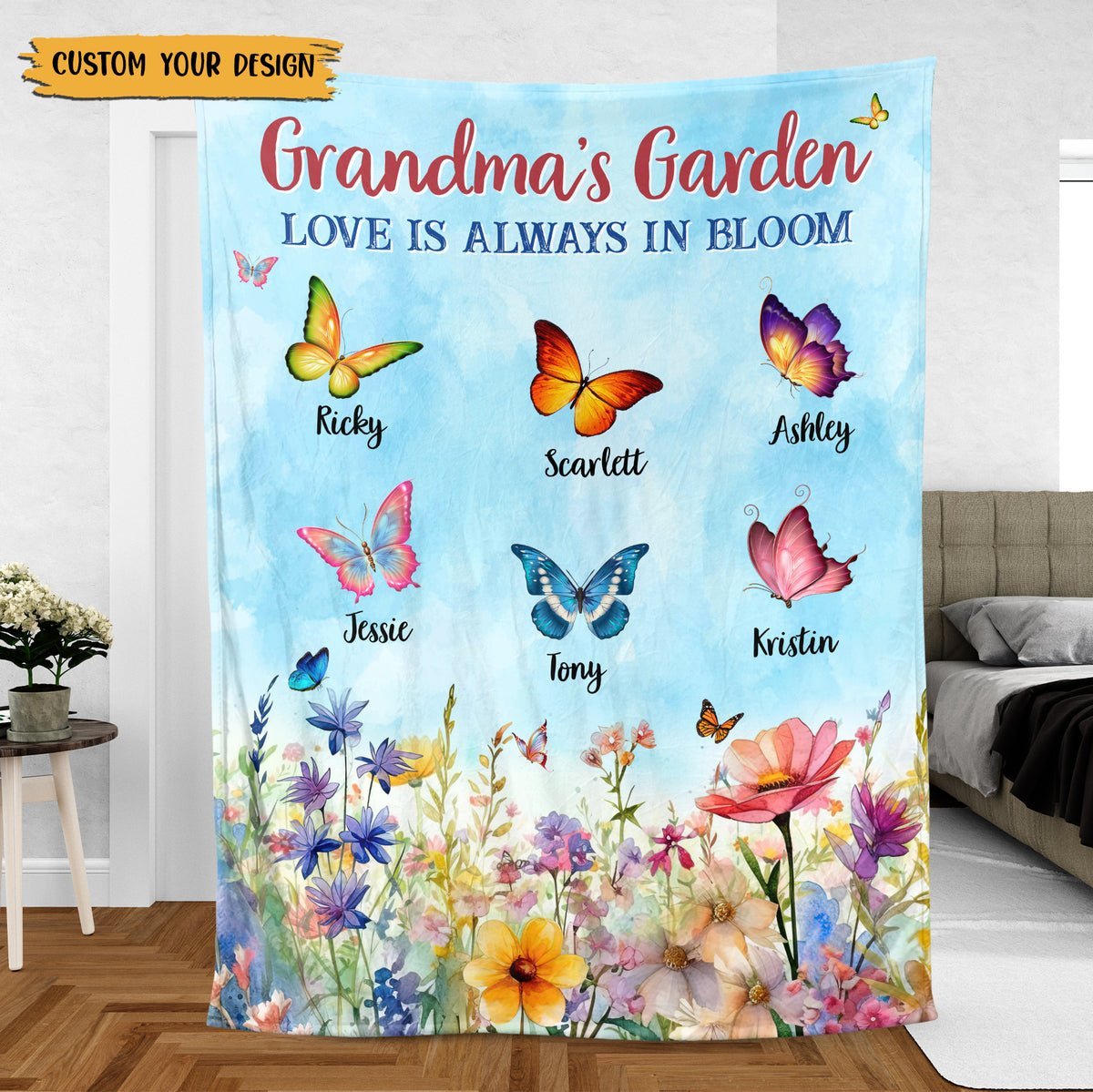 Grandma's Garden - Personalized Blanket - Best Gift For Grandma - Giftago