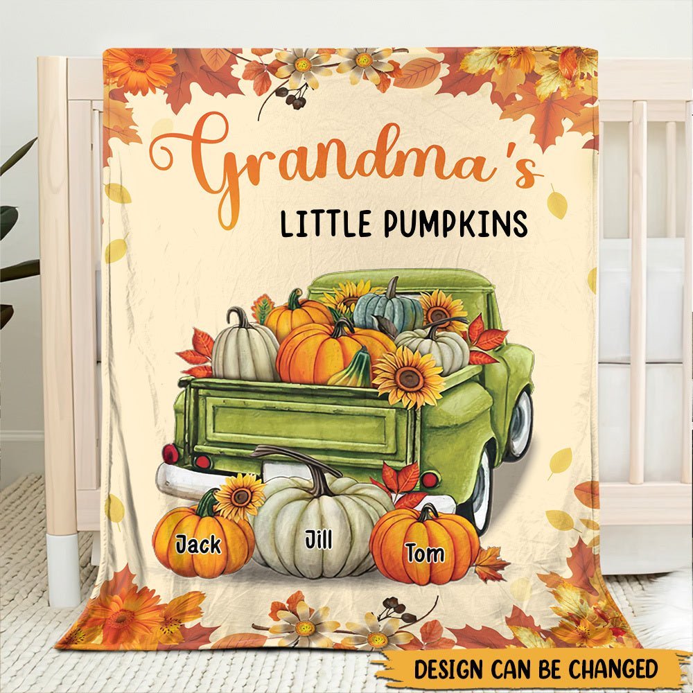 Grandma's Little Pumpkins - Personalized Blanket - Best Gift For Grandma - Giftago