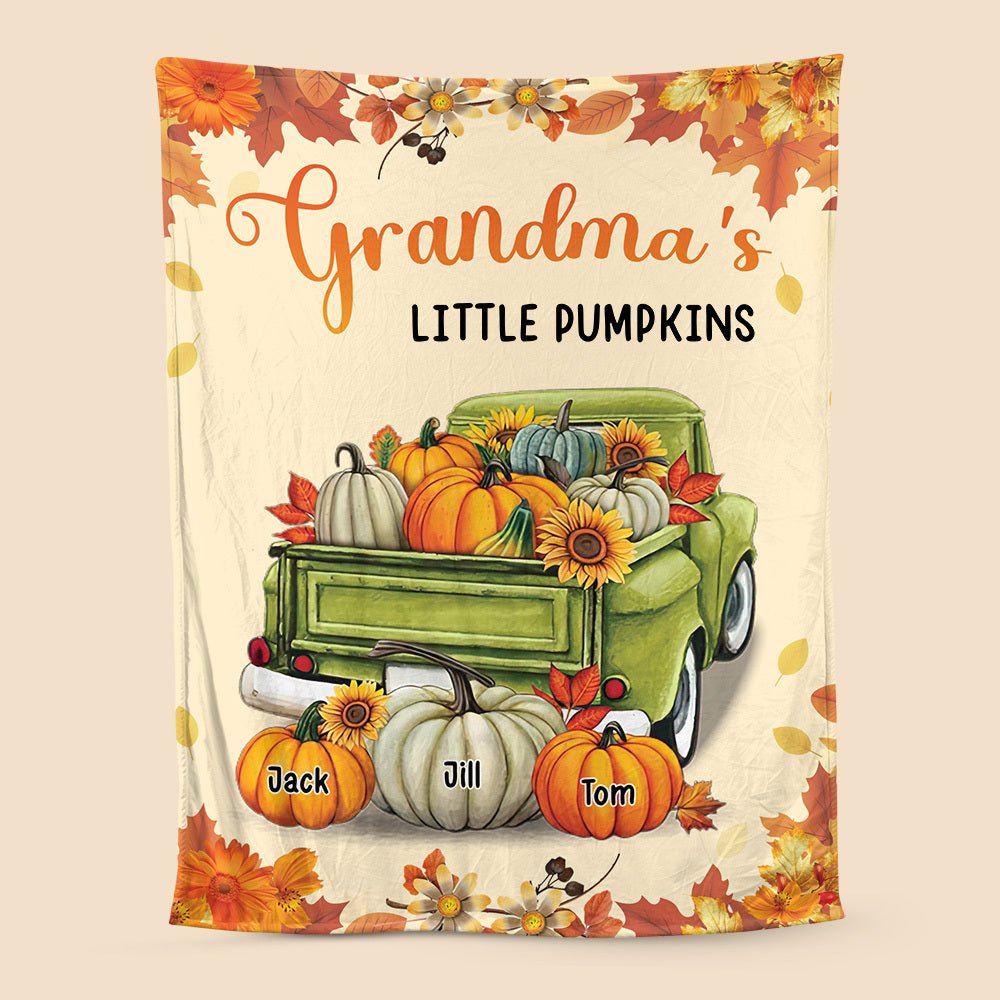Grandma's Little Pumpkins - Personalized Blanket - Best Gift For Grandma - Giftago