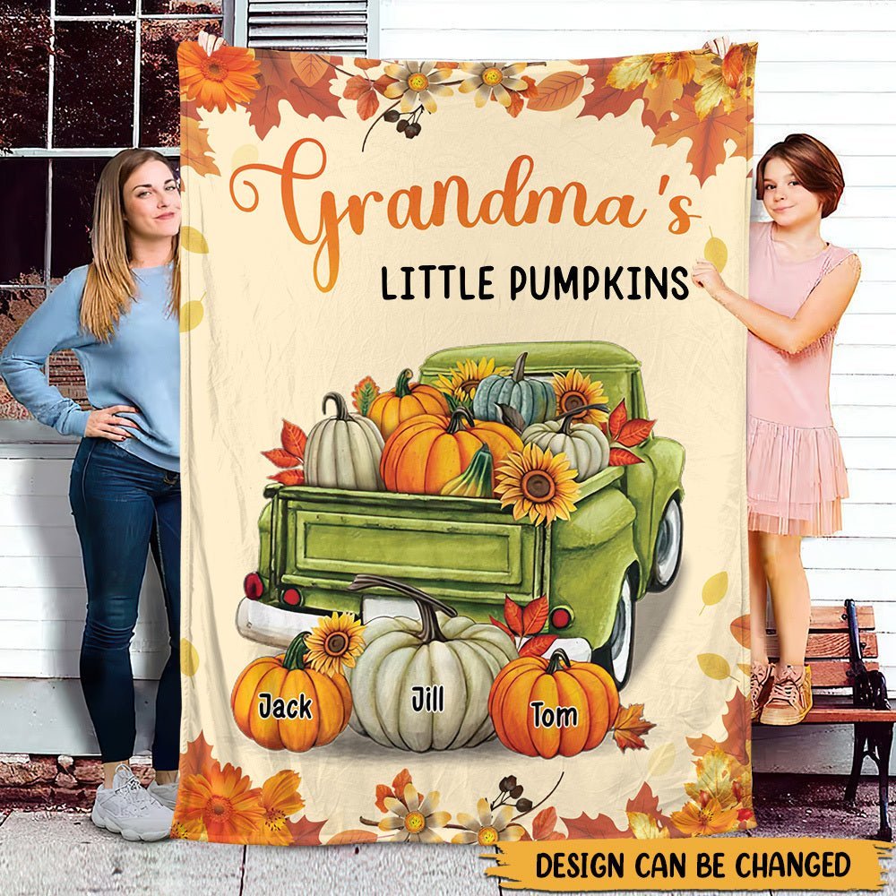 Grandma's Little Pumpkins - Personalized Blanket - Best Gift For Grandma - Giftago