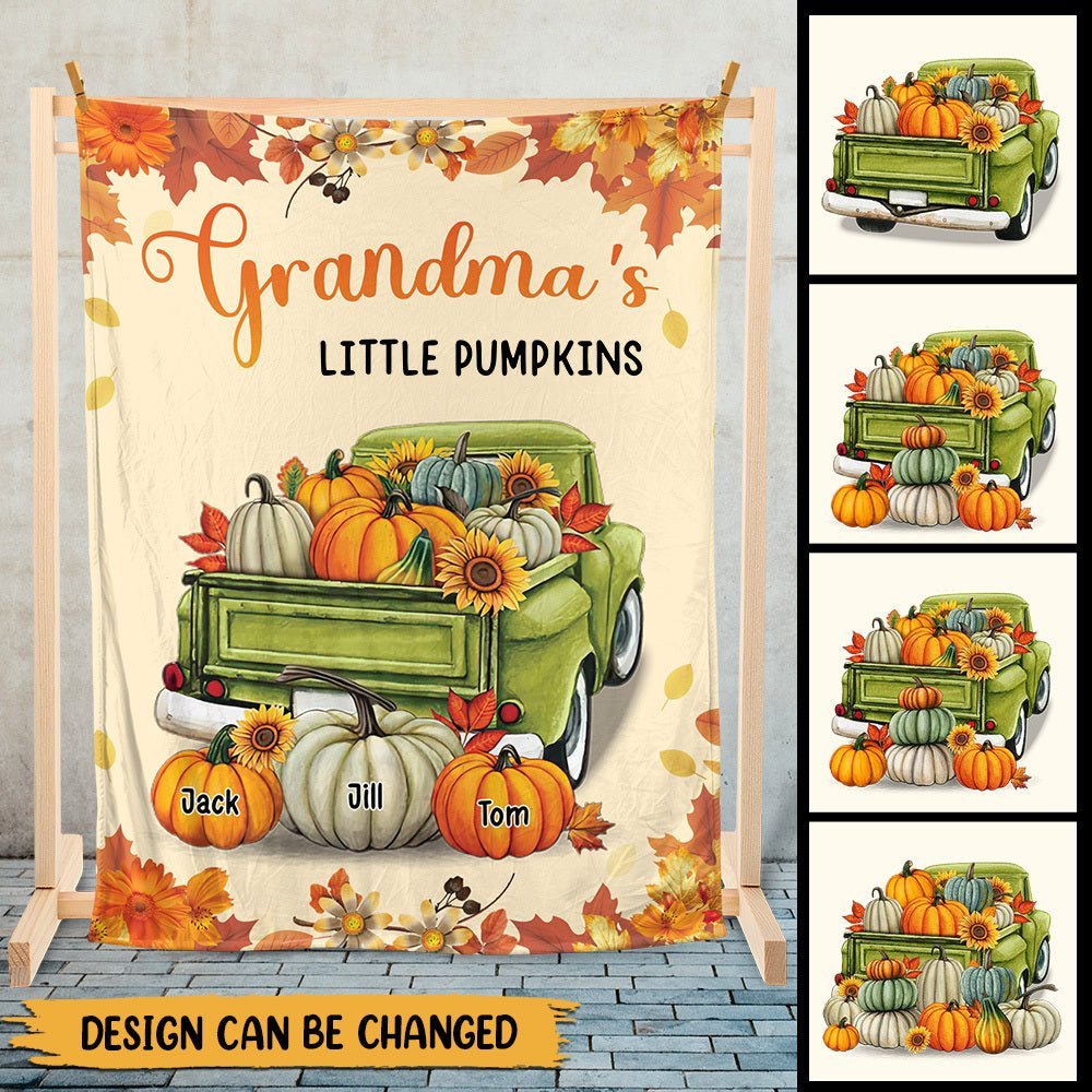 Grandma's Little Pumpkins - Personalized Blanket - Best Gift For Grandma - Giftago