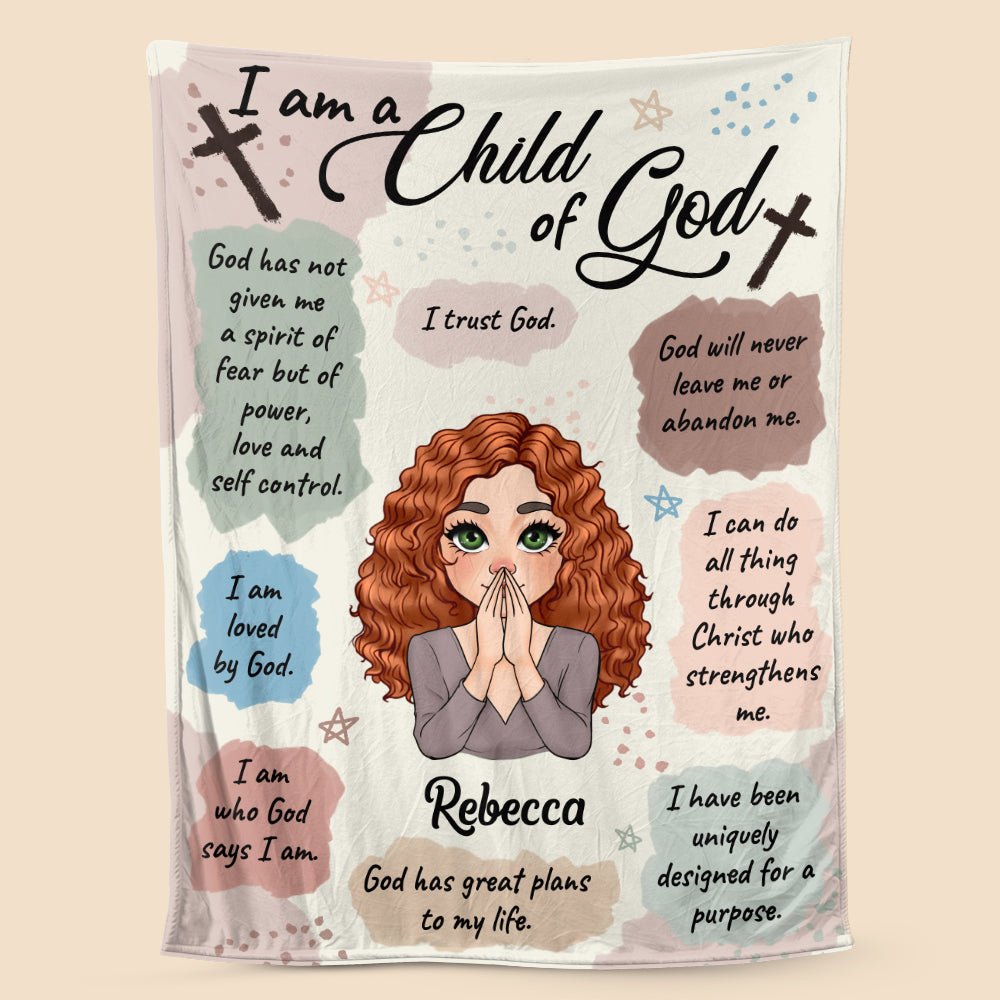 Personalized Blanket -  I Am A Child Of God - Best Gift For Mom, Daughter, Sister, Friend, Wife - Giftago