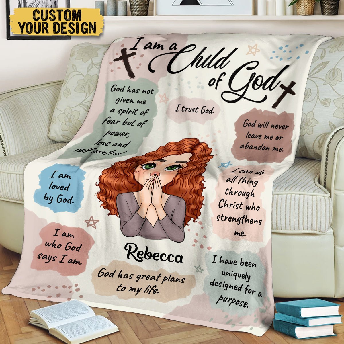 Personalized Blanket -  I Am A Child Of God - Best Gift For Mom, Daughter, Sister, Friend, Wife - Giftago
