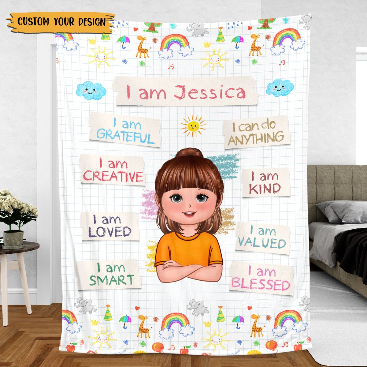 I Am Kind - Personalized Blanket - Best Gift For Kid - Giftago