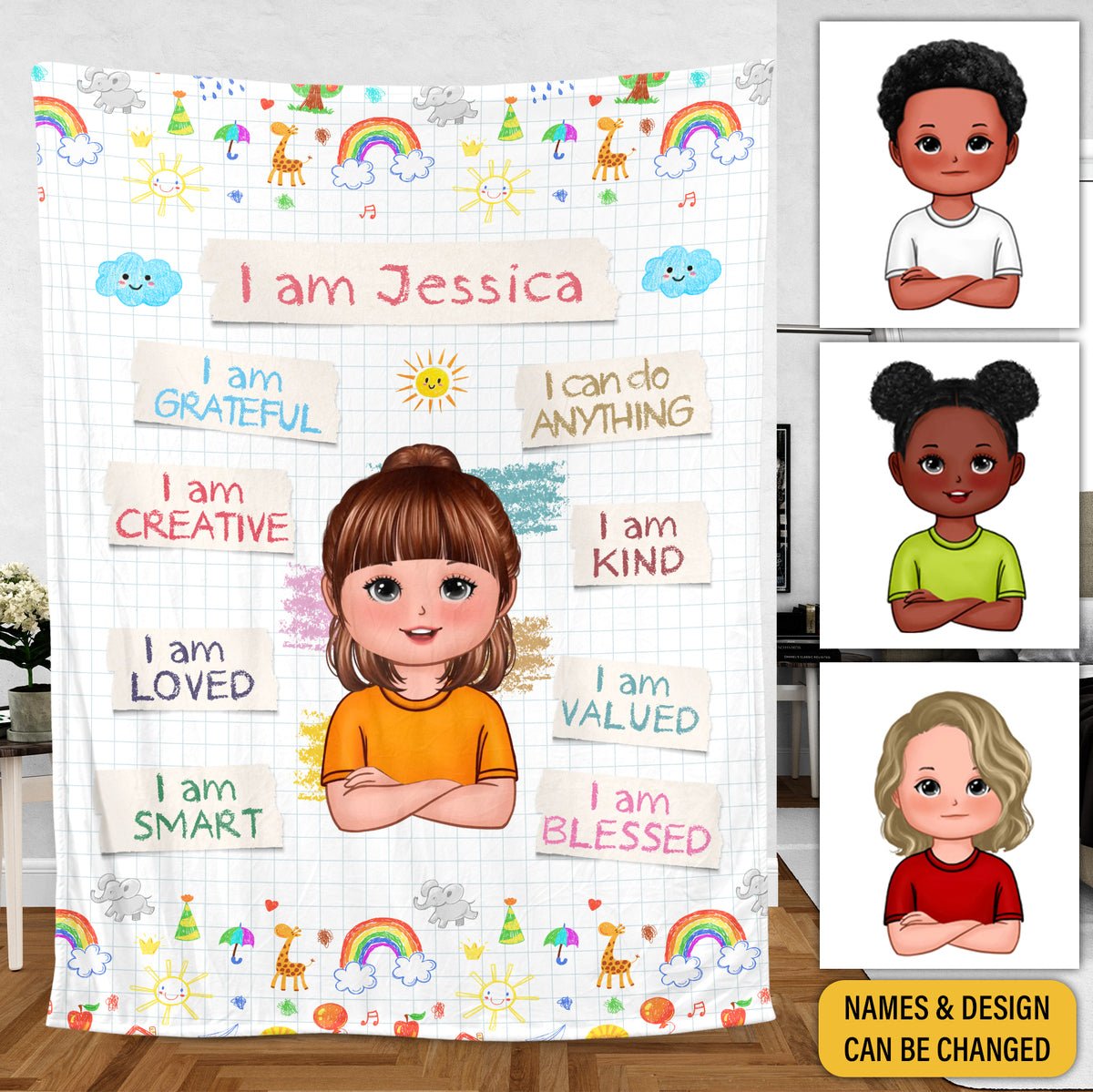 I Am Kind - Personalized Blanket - Best Gift For Kid - Giftago