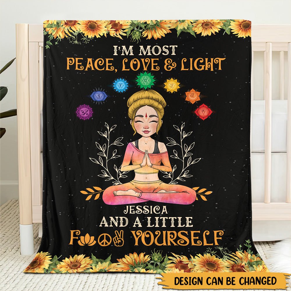 Love & Light - Personalized Blanket - Best Gift For Yoga Lover - Giftago