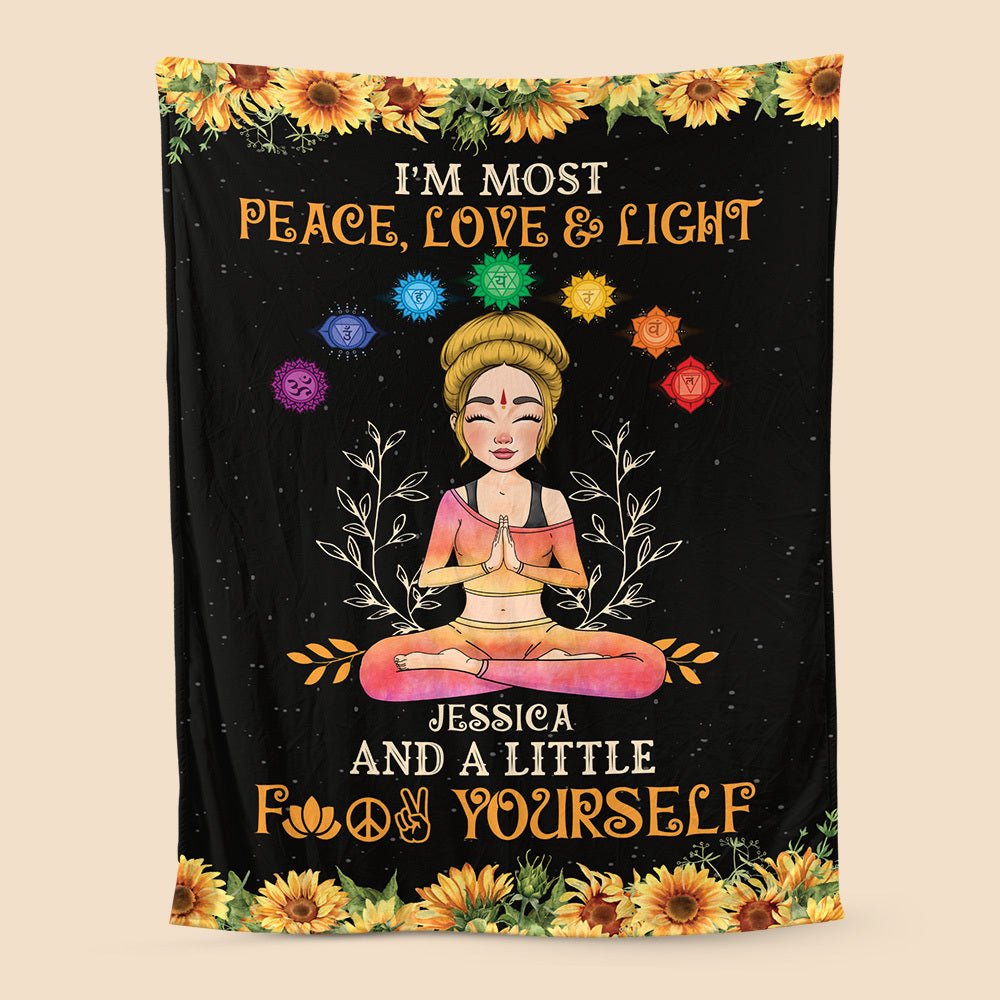 Love & Light - Personalized Blanket - Best Gift For Yoga Lover - Giftago