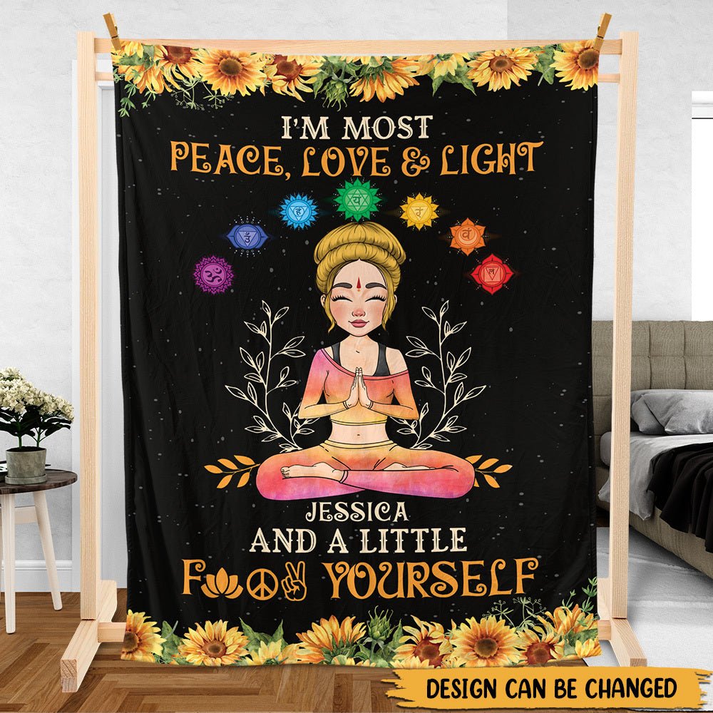 Love & Light - Personalized Blanket - Best Gift For Yoga Lover - Giftago
