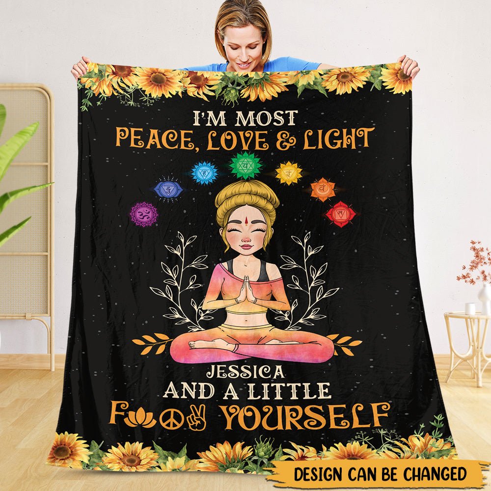 Love & Light - Personalized Blanket - Best Gift For Yoga Lover - Giftago