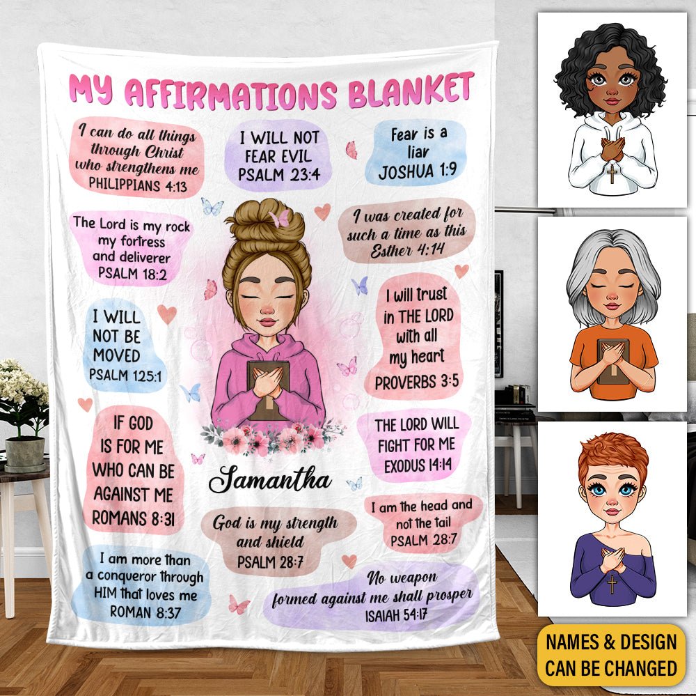 Personalized Blanket - My Affirmations - Best Gift For Mom, Daughter, Sister, Wife, Friend - Giftago