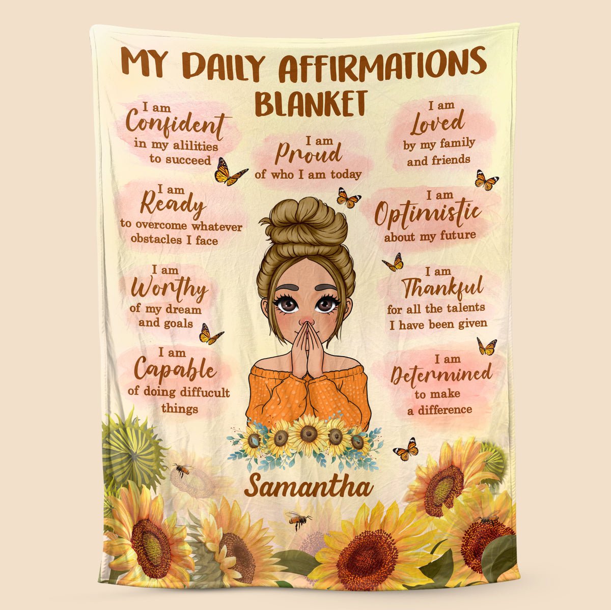 My Daily Affirmations - Personalized Blanket - Best Gift For Mom, Daughter, Sister, Friend, Wife - Giftago