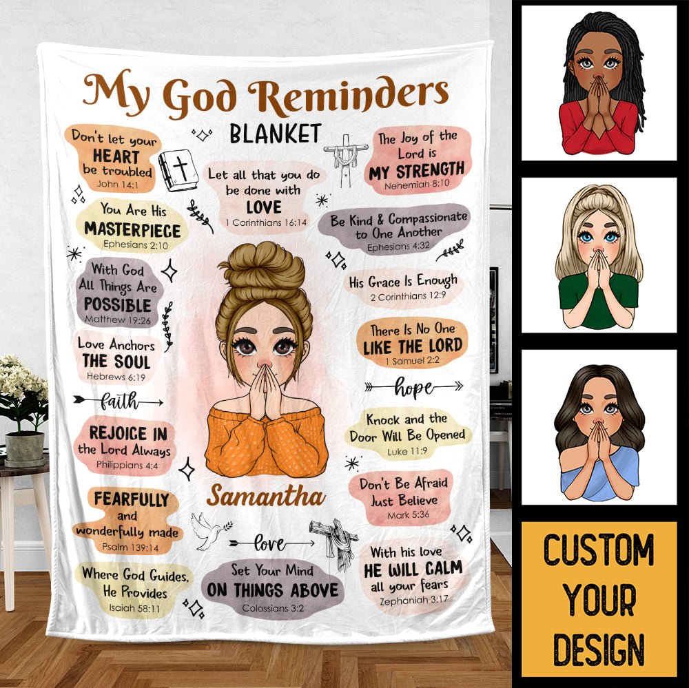 Personalized Blanket -  My God Reminders - Meaningful Birthday Gifts - Giftago