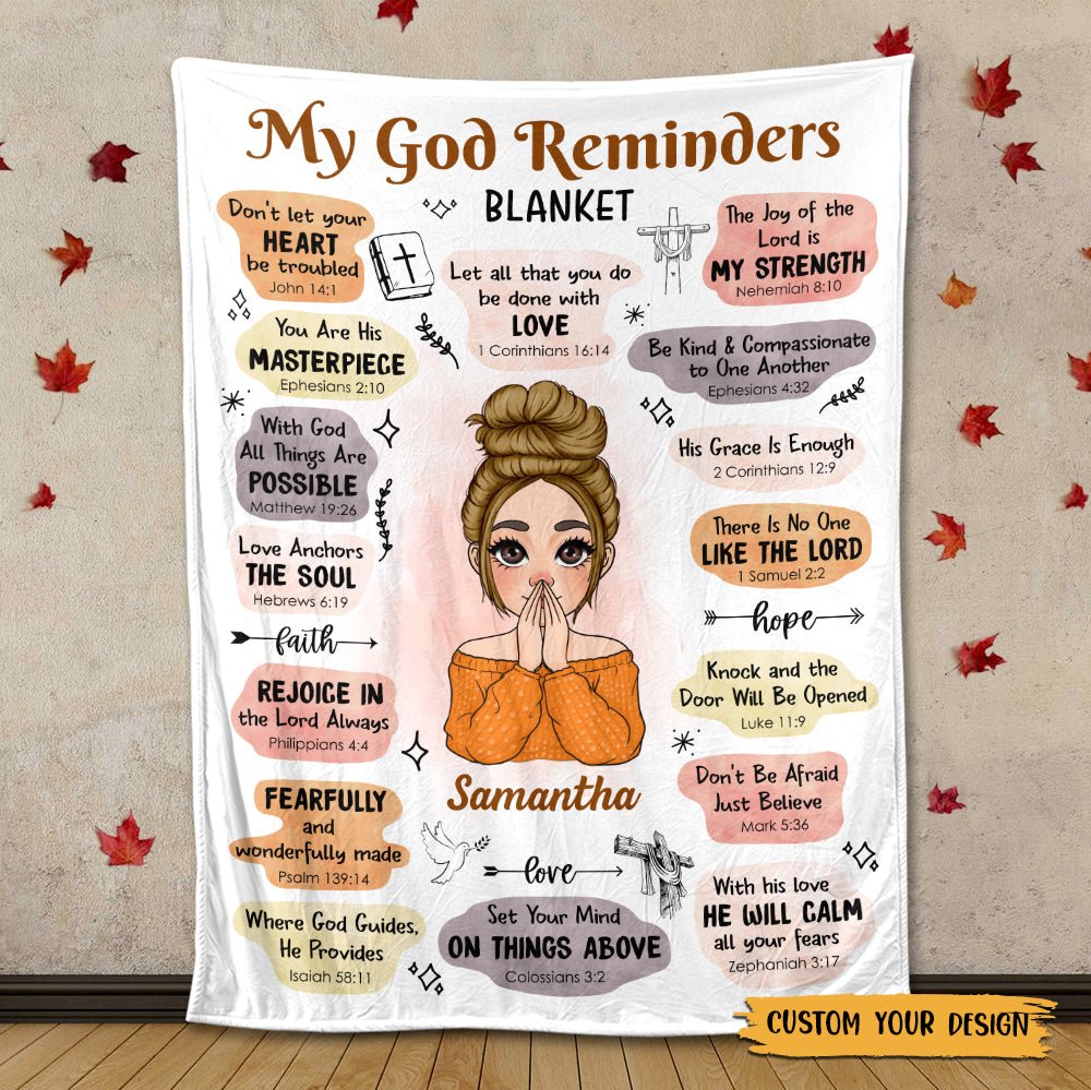 Personalized Blanket -  My God Reminders - Meaningful Birthday Gifts - Giftago