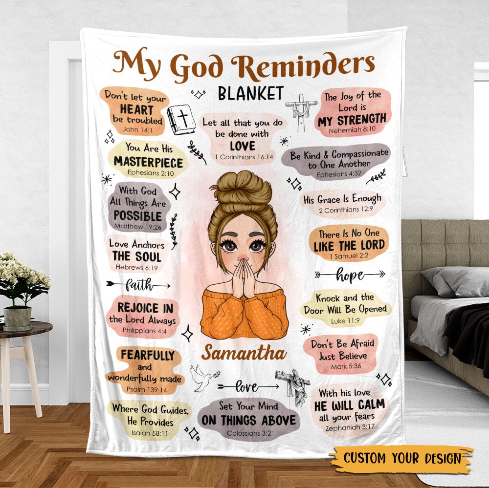 Personalized Blanket -  My God Reminders - Meaningful Birthday Gifts - Giftago